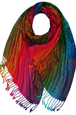 GlamLondon-Rainbow-Multi-colour-Pashmina-Colourful-PaisleyrosesPatchesPeacock-Feather-Soft-Shawl-B075KGTLGW