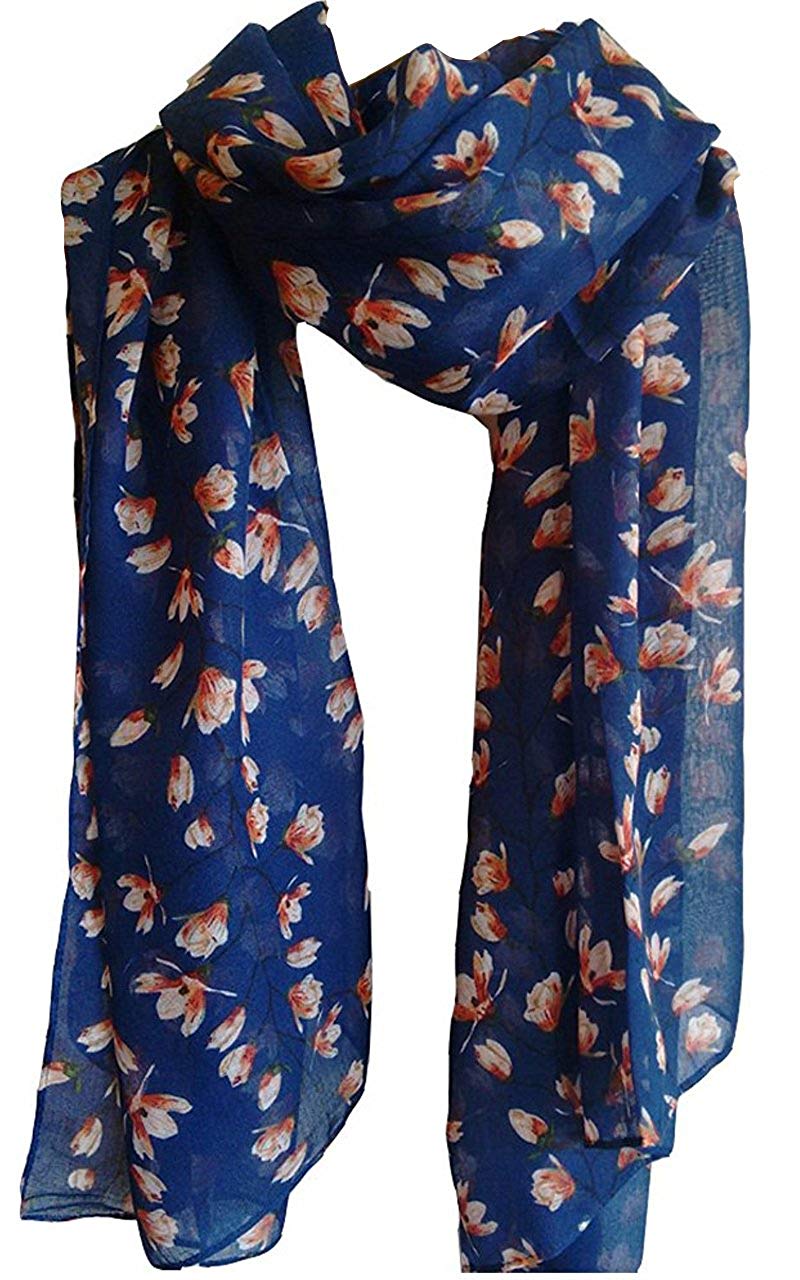 navy print scarf